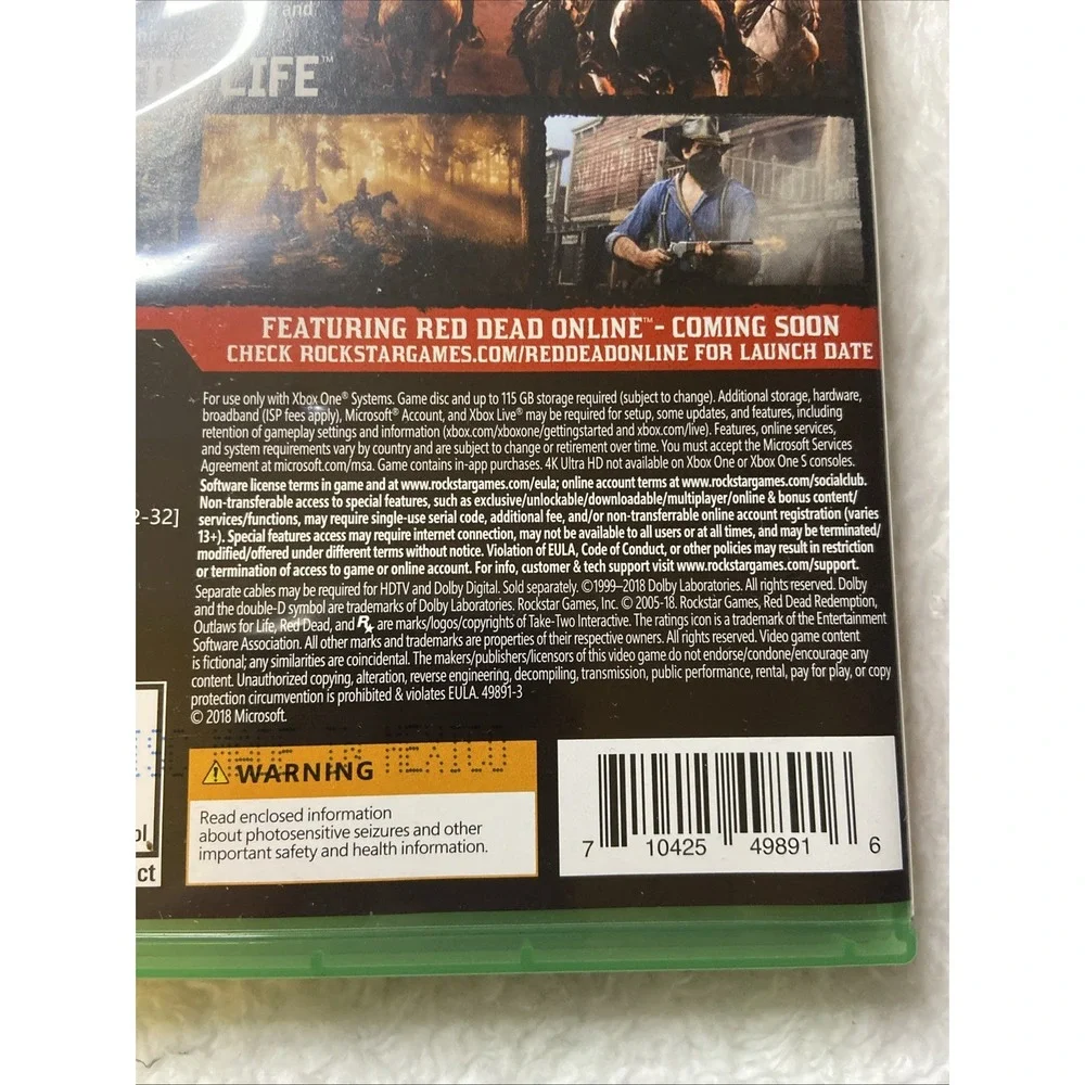 Red Dead Redemption 2 Xbox One CIB Complete Video Game